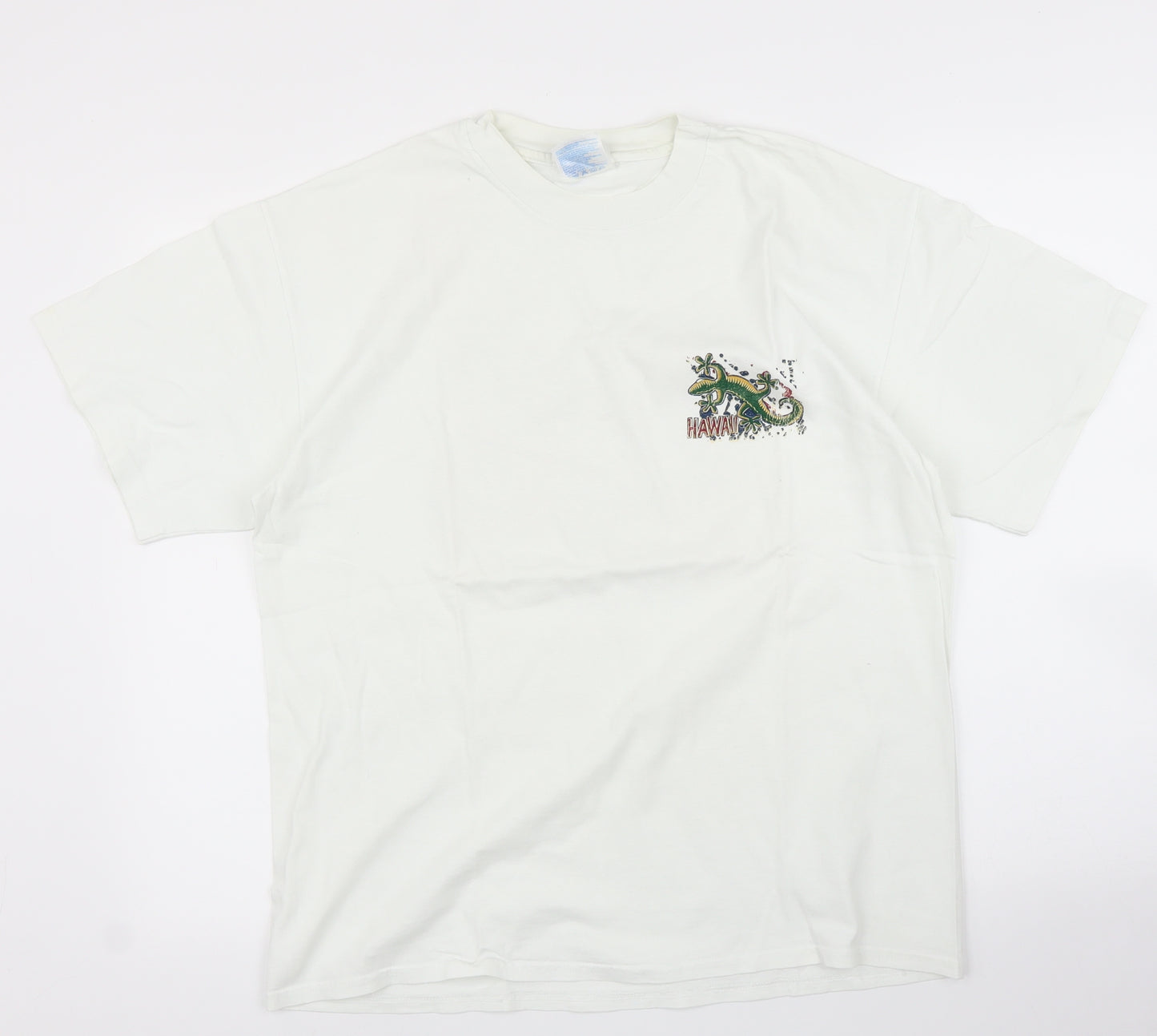 Hanes Mens White    T-Shirt Size L