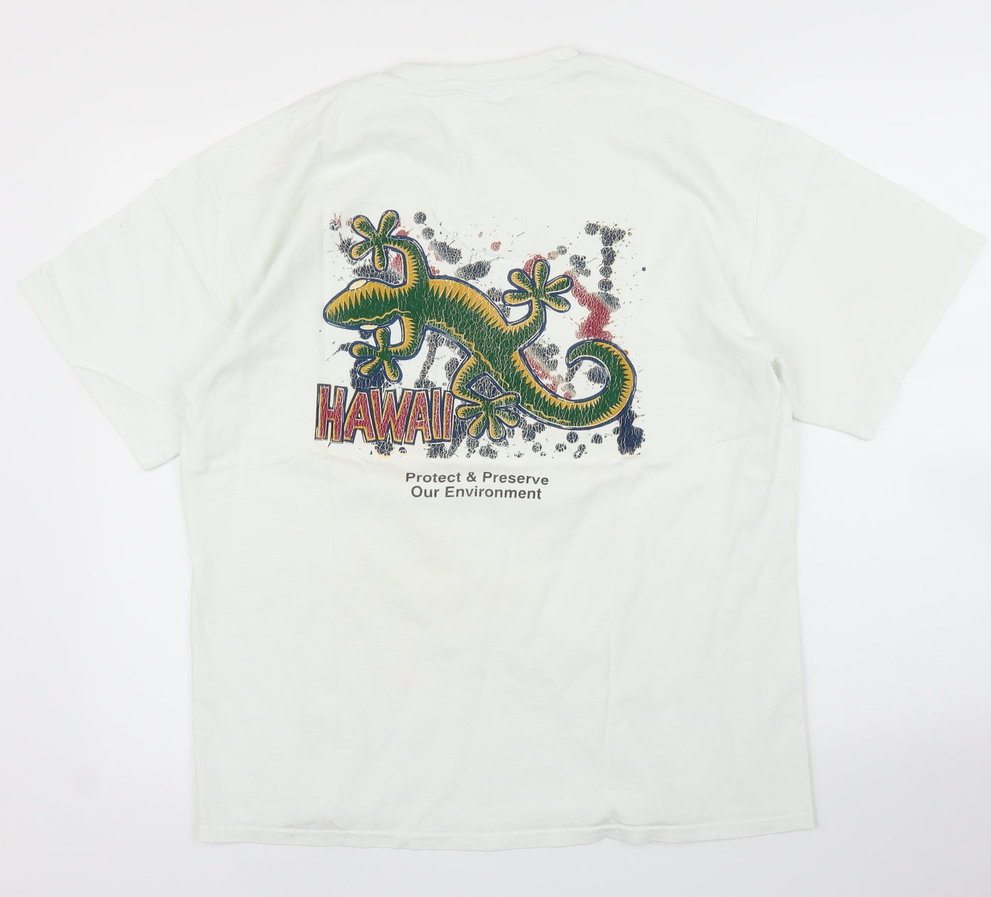 Hanes Mens White    T-Shirt Size L