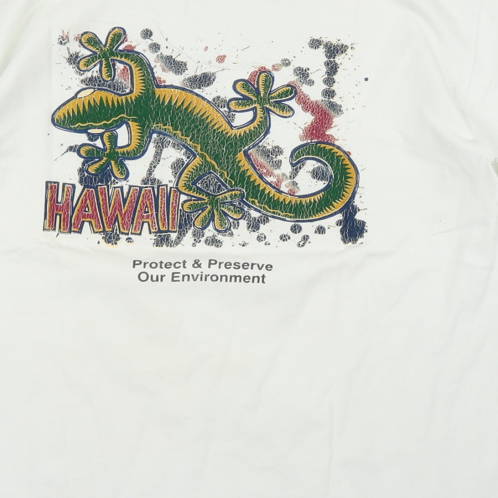Hanes Mens White    T-Shirt Size L