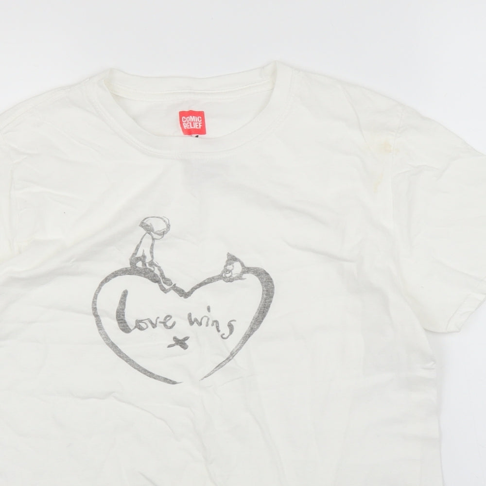 Charlie Mackay Mens White    T-Shirt Size M