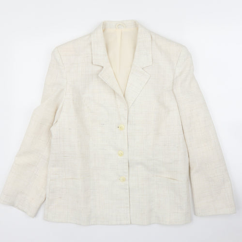Preworn Womens Ivory   Jacket Blazer Size L