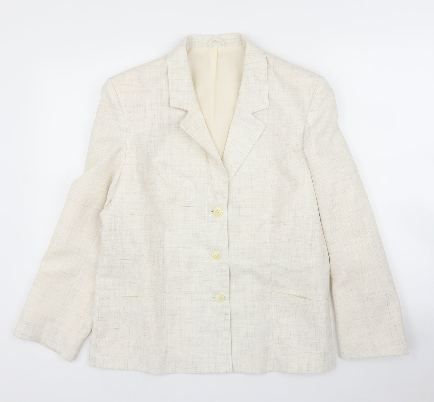 Preworn Womens Ivory   Jacket Blazer Size L