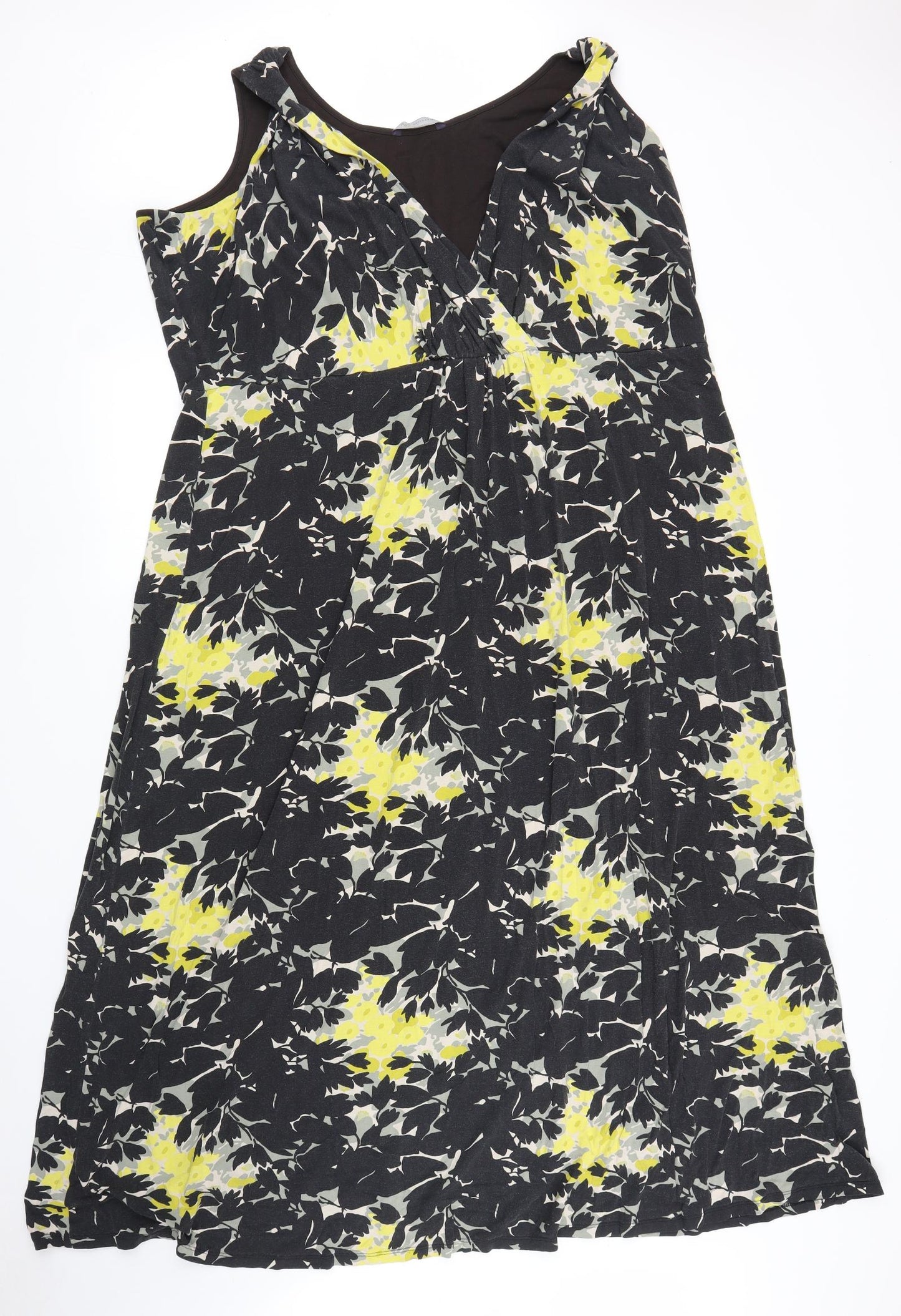 M&S Womens Black Floral  Maxi  Size 28