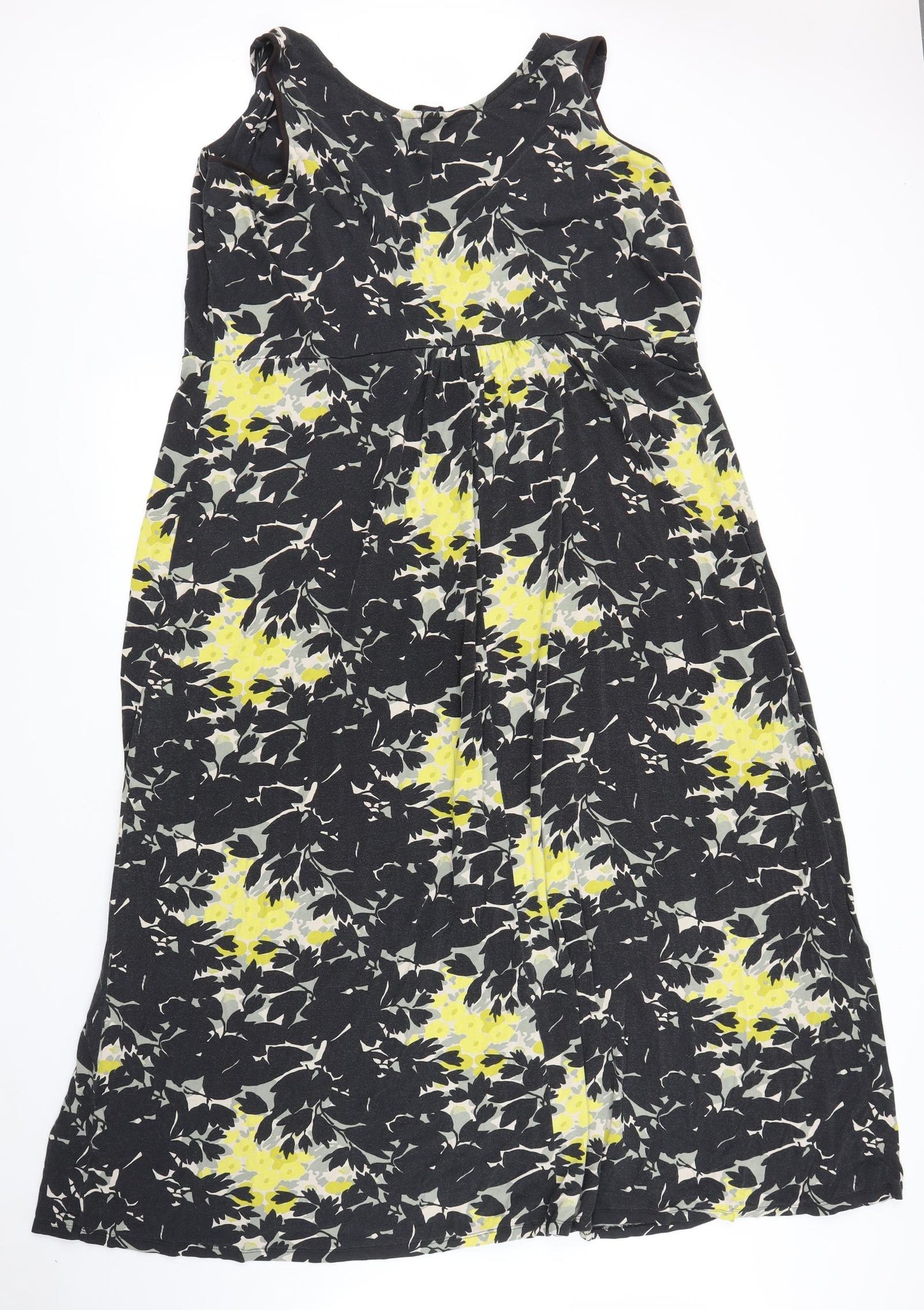 M&S Womens Black Floral  Maxi  Size 28