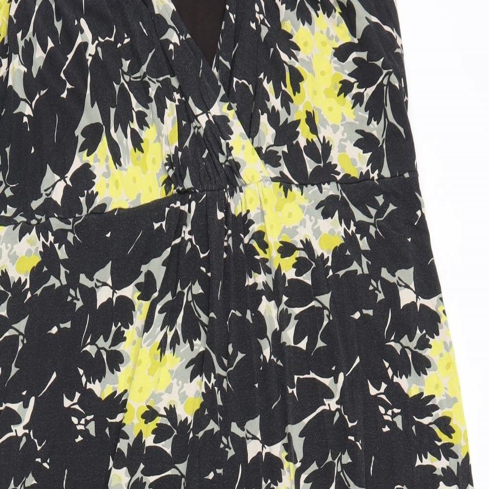 M&S Womens Black Floral  Maxi  Size 28