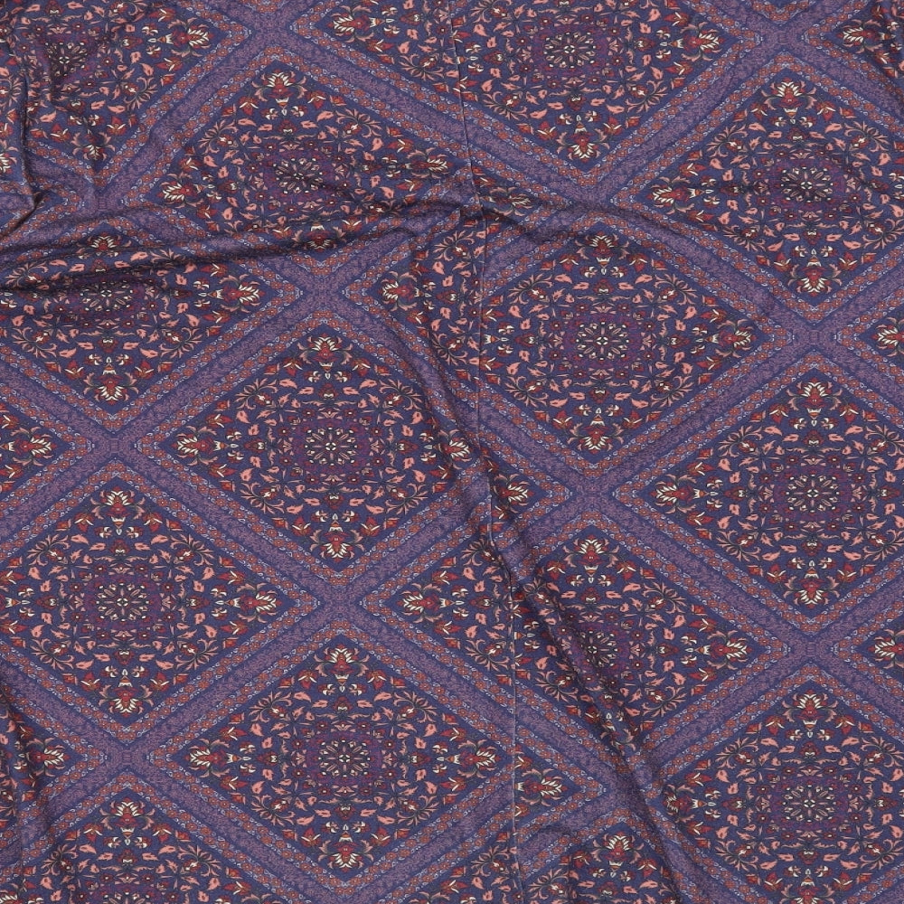 Evans Womens Purple Argyle/Diamond  Basic Blouse Size 30
