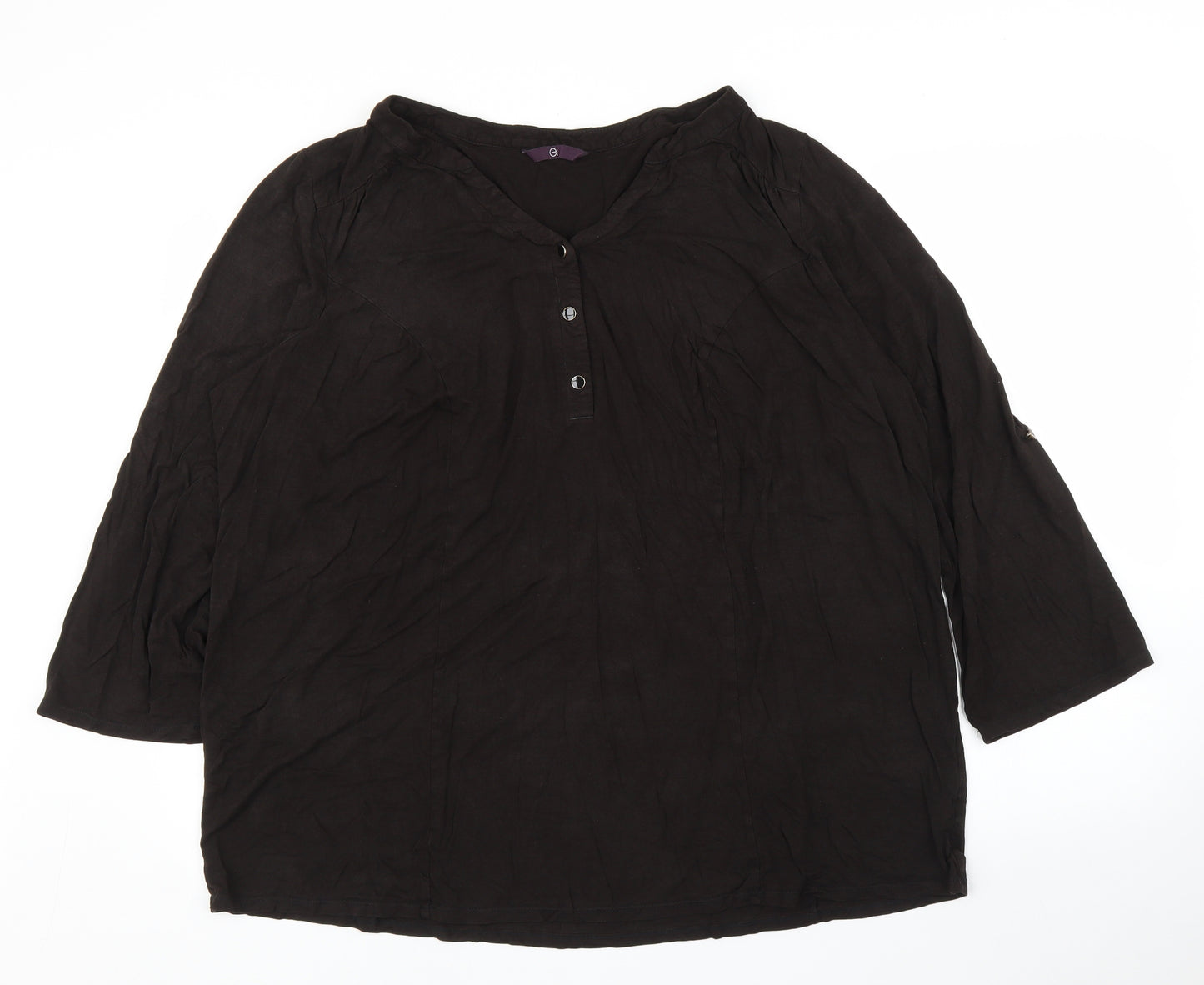 Evie Womens Brown   Basic Blouse Size 22