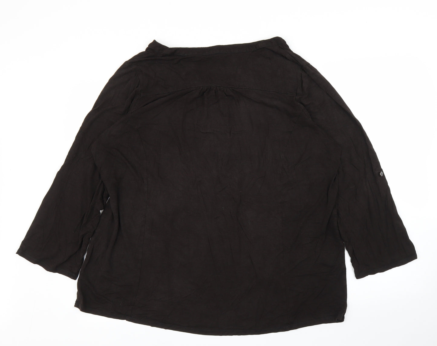 Evie Womens Brown   Basic Blouse Size 22