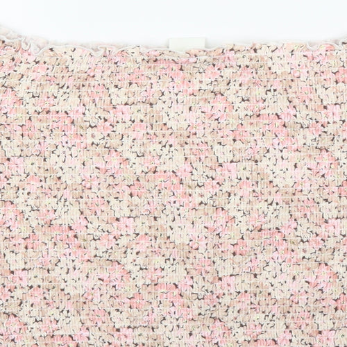 H&M Womens Pink Floral  Basic Blouse Size M