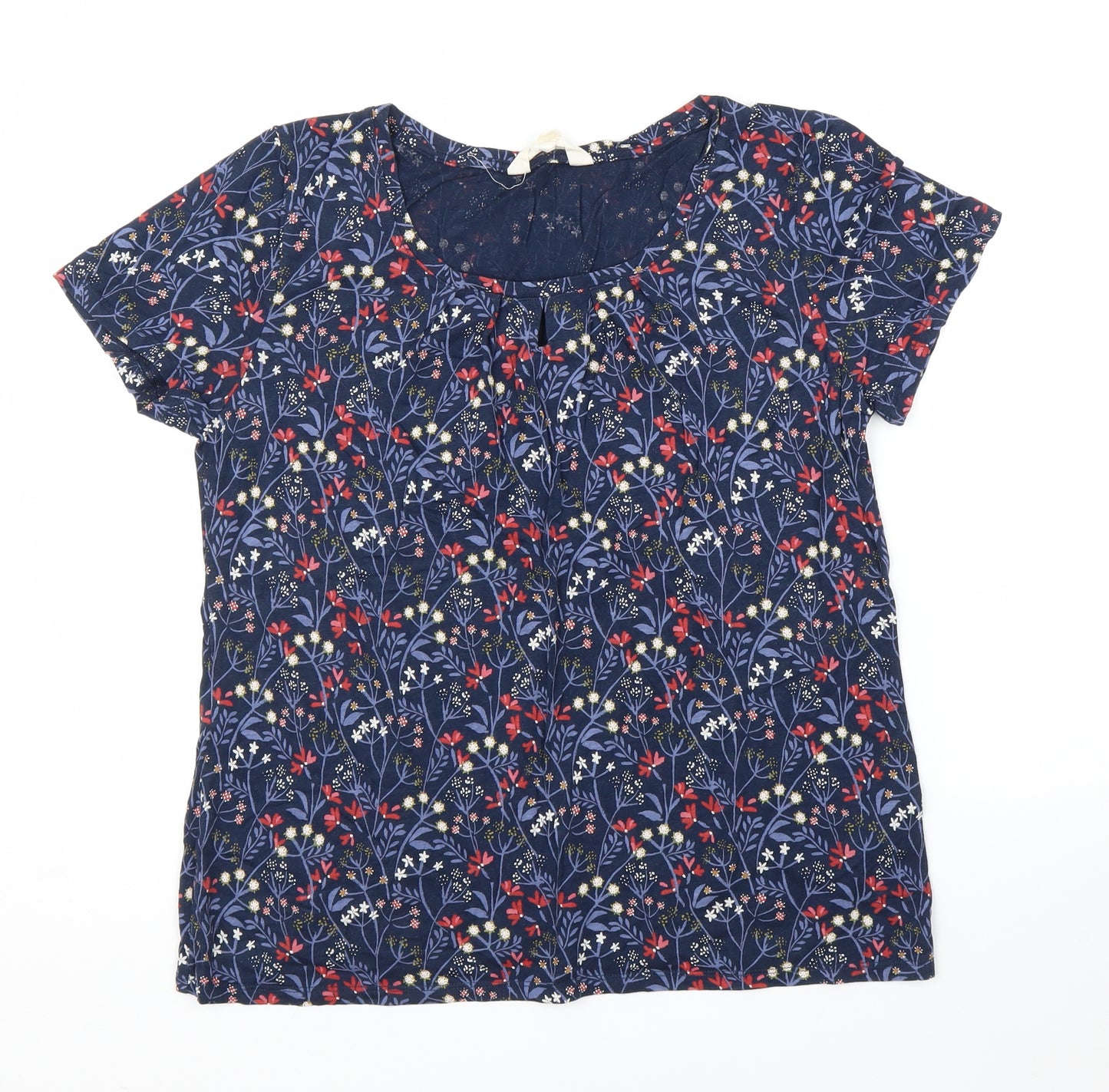 Seasalt Cornwall Womens Blue Floral  Basic T-Shirt Size 12