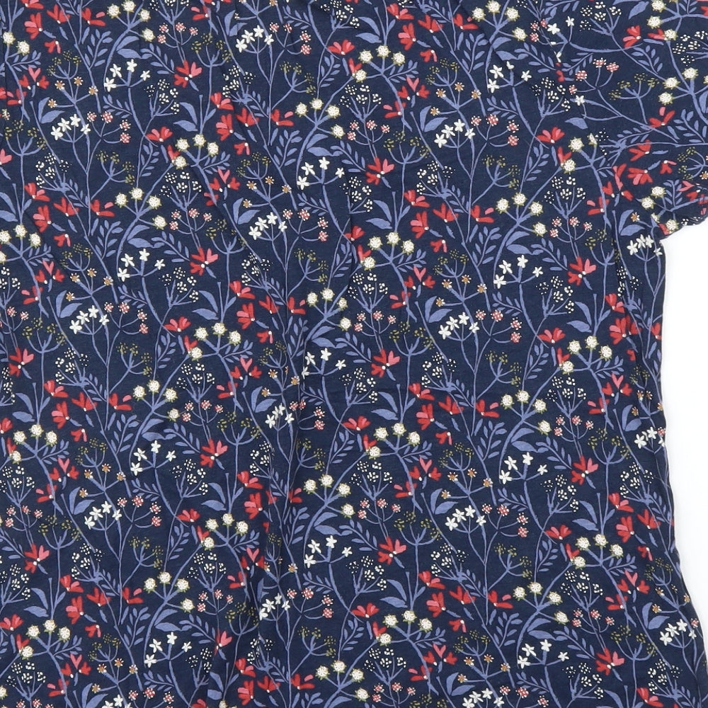 Seasalt Cornwall Womens Blue Floral  Basic T-Shirt Size 12