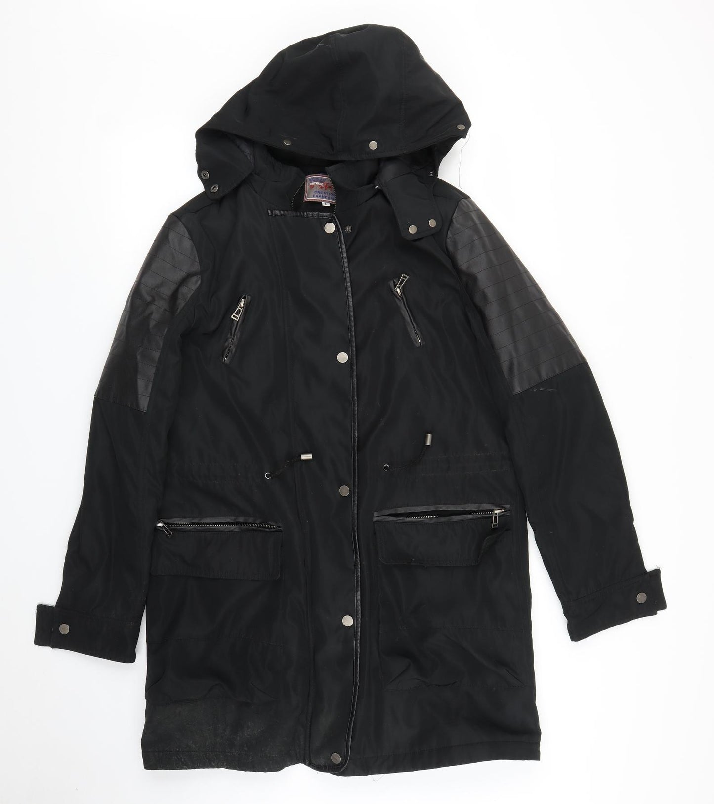 Creation Francais Womens Black   Parka Coat Size L
