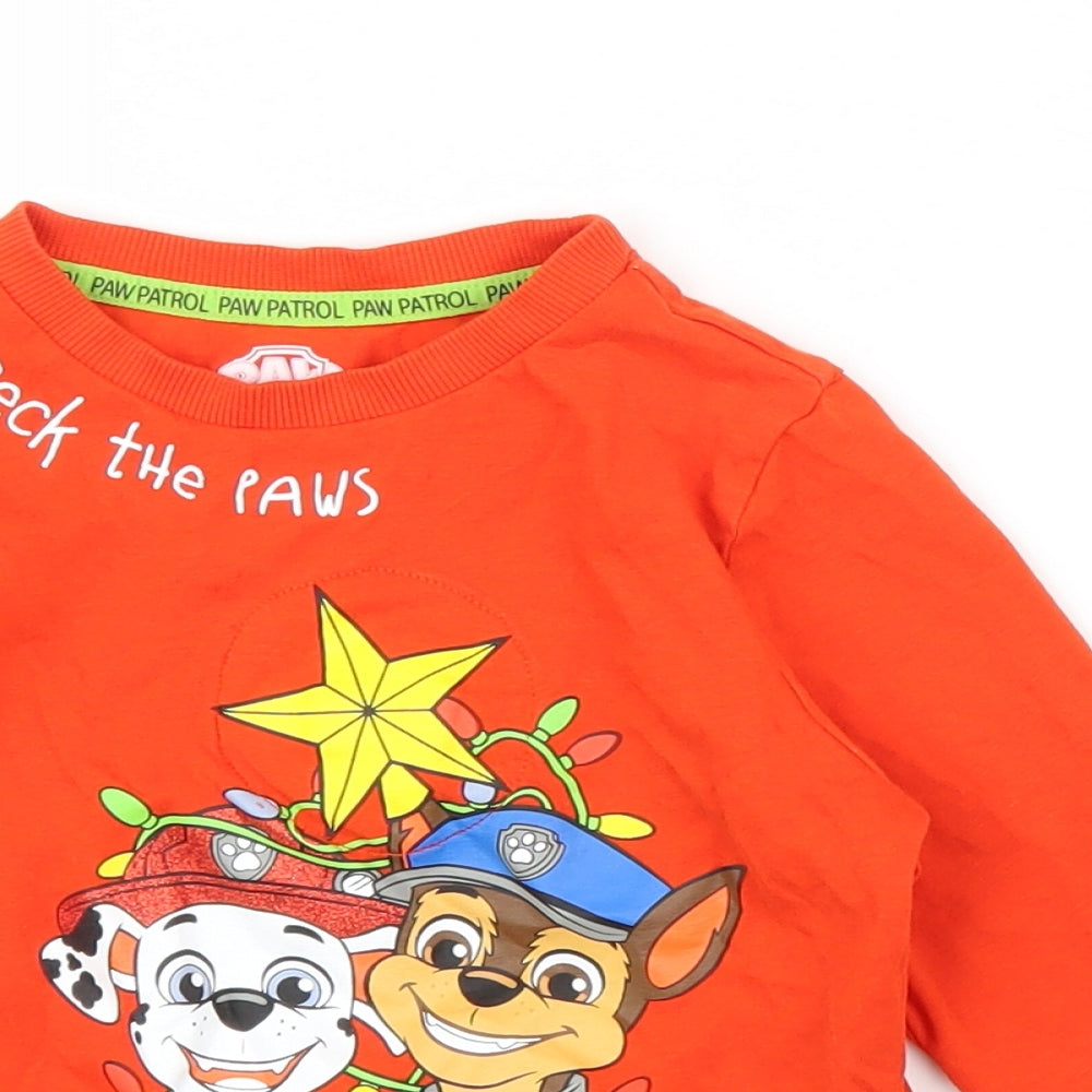 Nickelodeon Boys Red   Basic T-Shirt Size 4-5 Years  - Paw Patrol