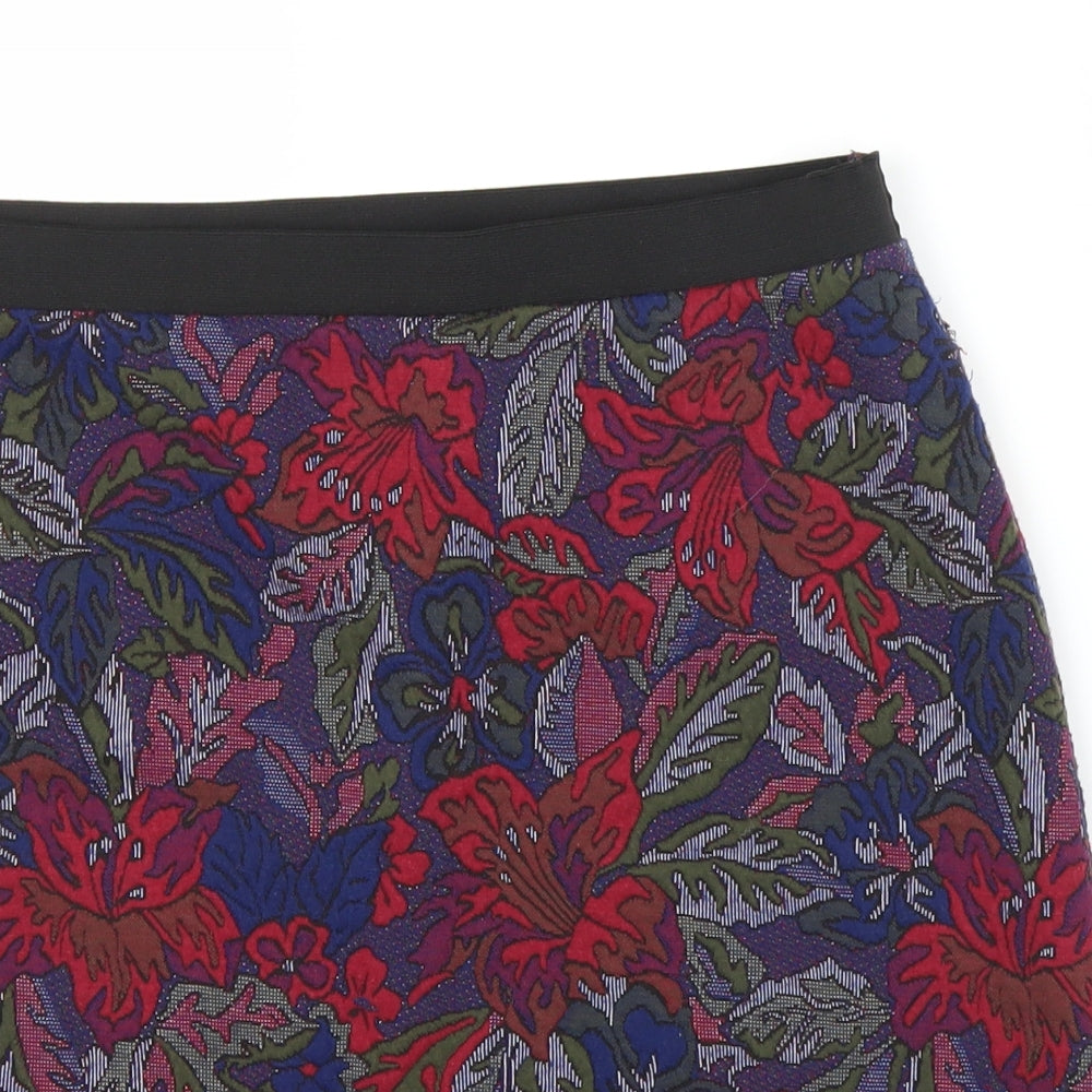 George Womens Blue Floral  A-Line Skirt Size 16