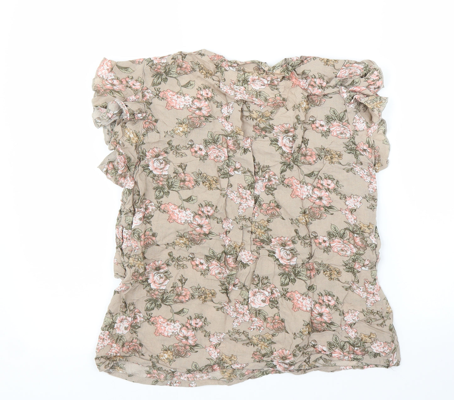 Vera Moda Womens Beige Floral  Basic Blouse Size S