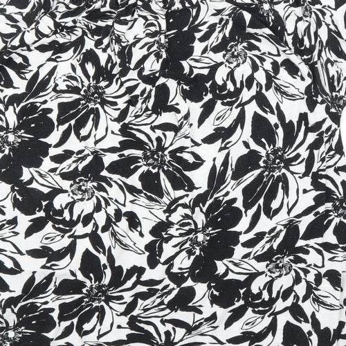 TU Womens Black Floral  Basic Blouse Size 12