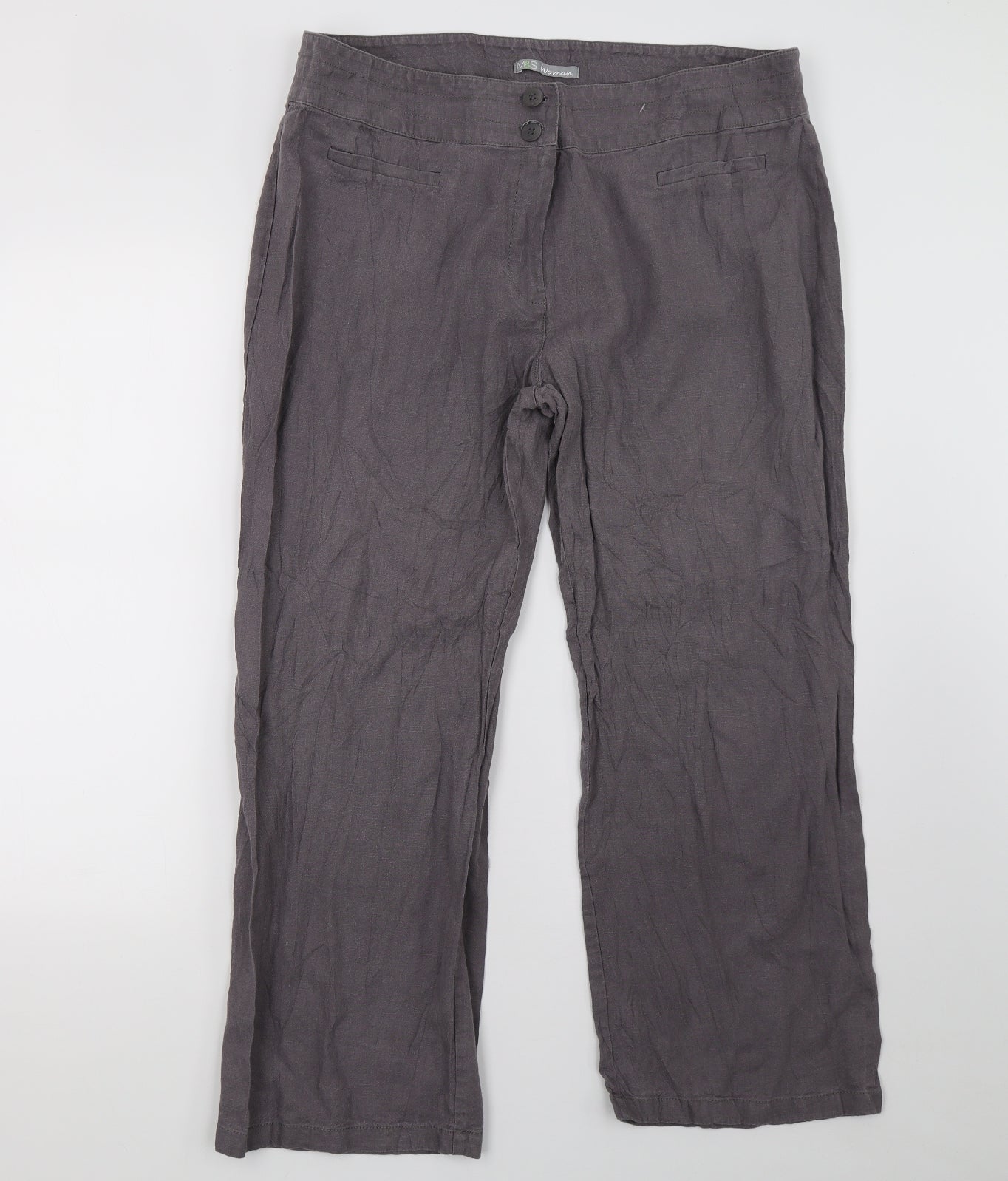 Marks and Spencer Womens Grey   Trousers  Size 18 L27 in