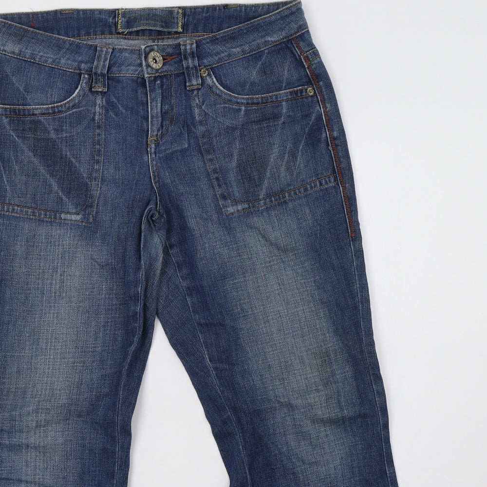 Preworn Womens Blue  Denim Bootcut Jeans Size 12 L27 in - short leg