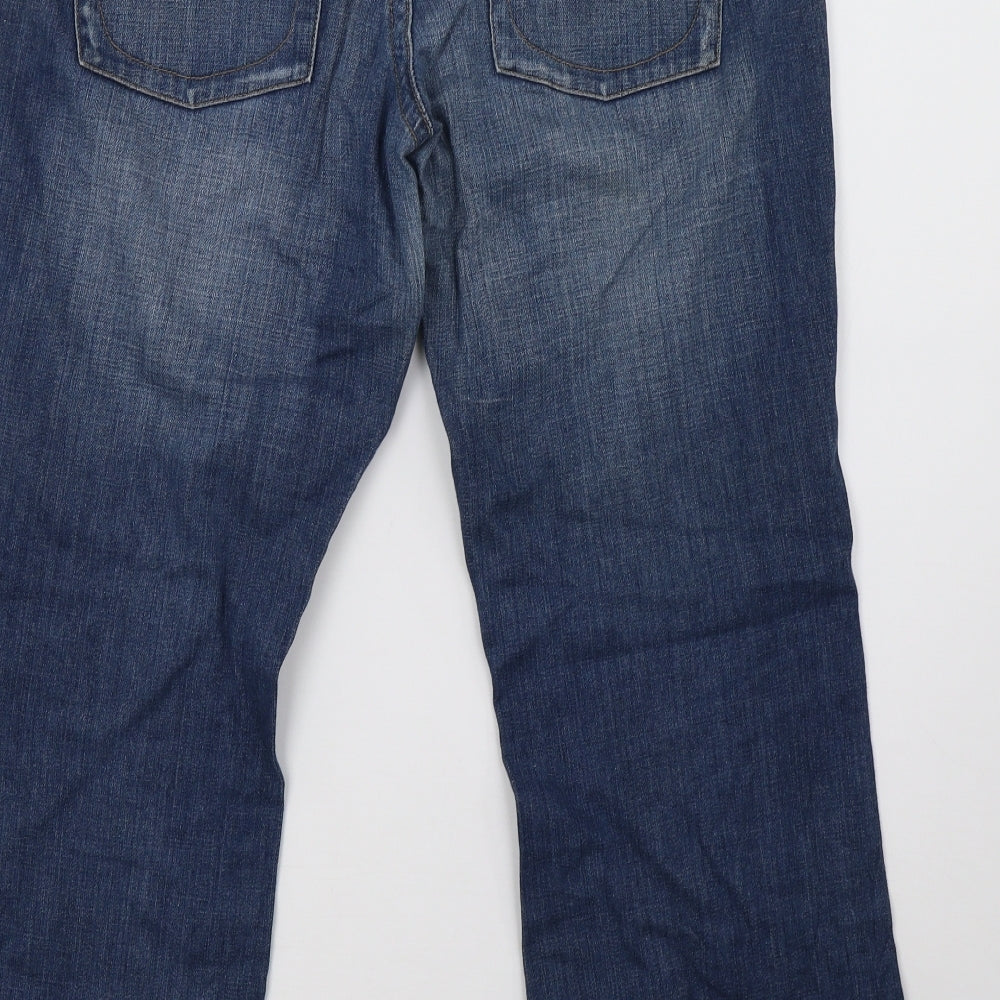 Preworn Womens Blue  Denim Bootcut Jeans Size 12 L27 in - short leg