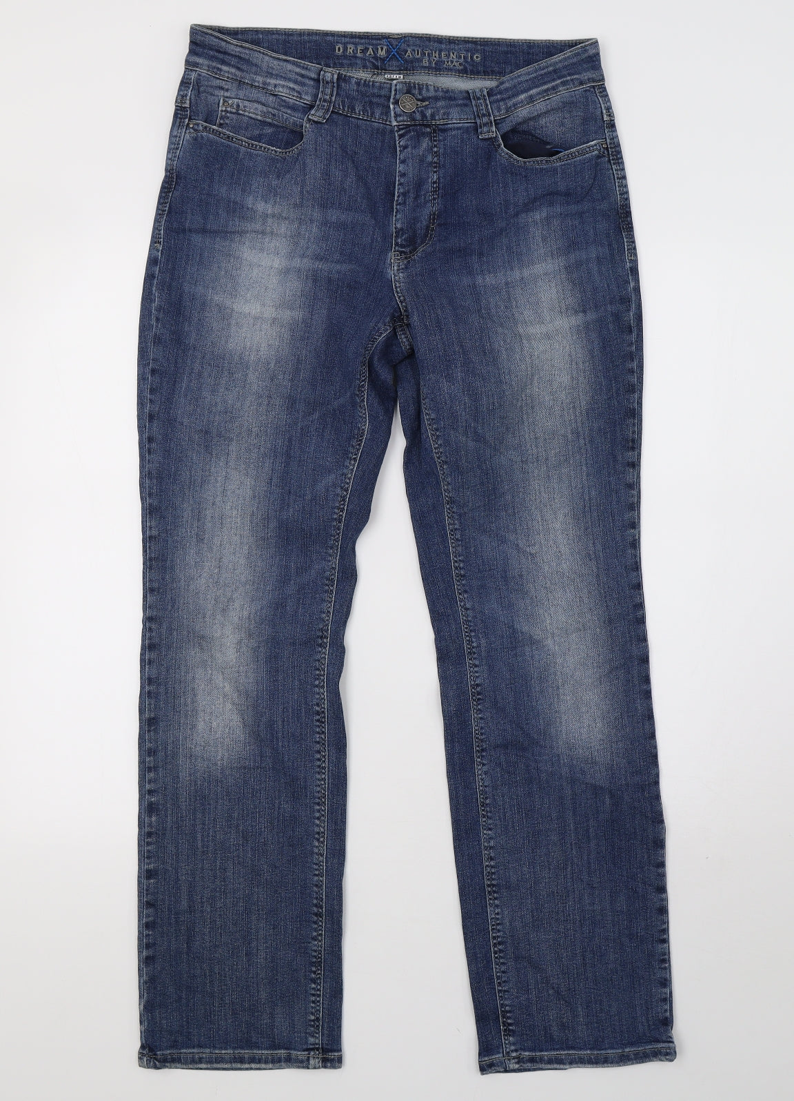DREAM Womens Blue  Denim Straight Jeans Size 12 L30 in