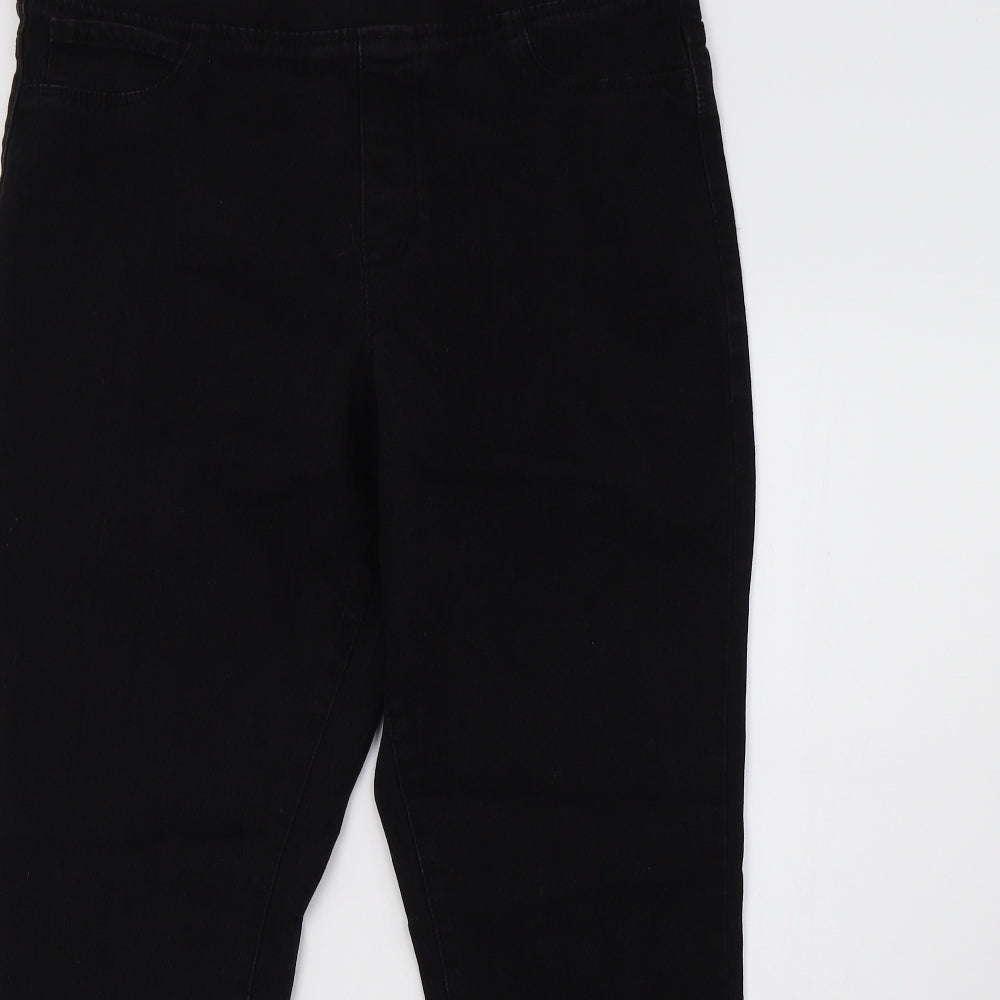 pep&co Womens Black  Denim Jegging Trousers Size 16 L29 in