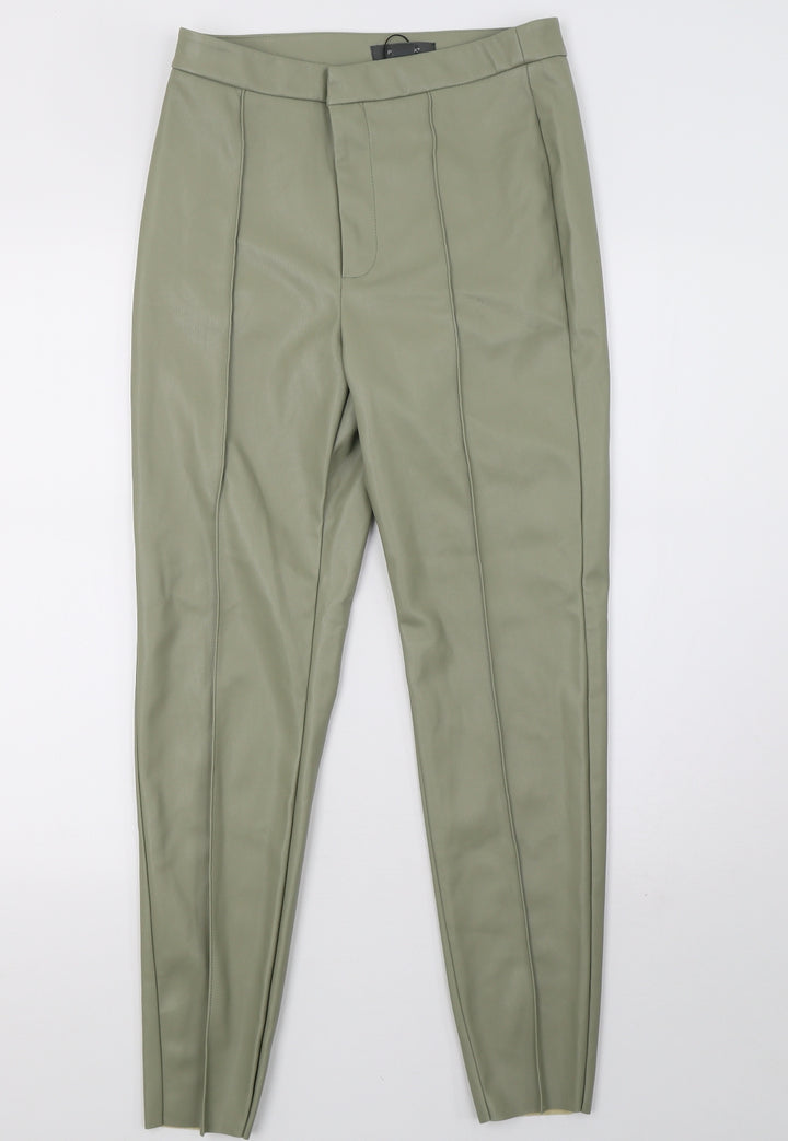 Primark Womens Green Satin Skinny Jeans Size 10 L29 in