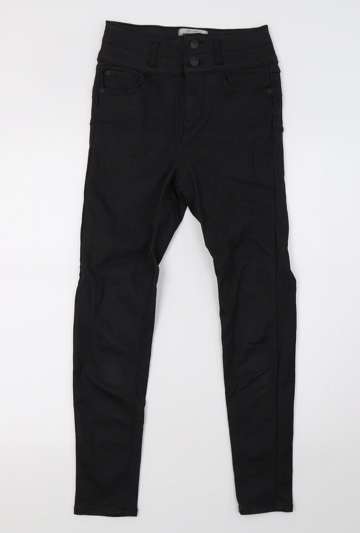 New Look Womens Black Latex Skinny Jeans Size 8 L28 in