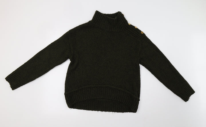 Topshop Womens Green  Knit Pullover Sweatshirt Size M