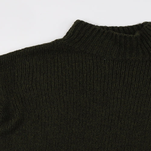 Topshop Womens Green  Knit Pullover Sweatshirt Size M