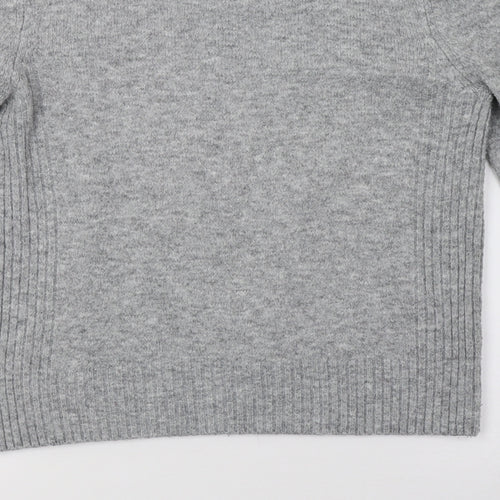 Topshop Womens Grey  Knit Henley Sweatshirt Size 6