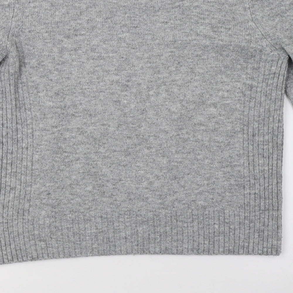 Topshop Womens Grey  Knit Henley Sweatshirt Size 6