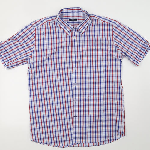 Dustin Mens White Check   Button-Up Size L