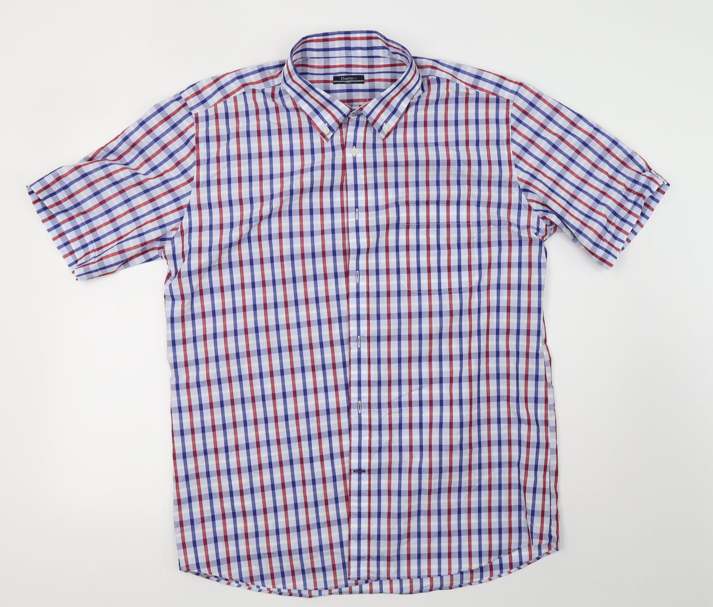 Dustin Mens White Check   Button-Up Size L