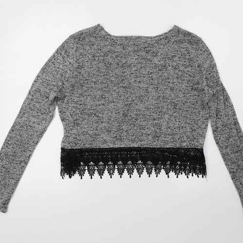 H&M Womens Grey   Pullover Sweatshirt Size M