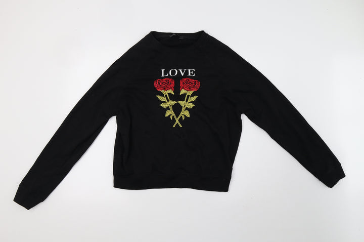 Missguided Womens Black   Pullover Sweatshirt Size 8