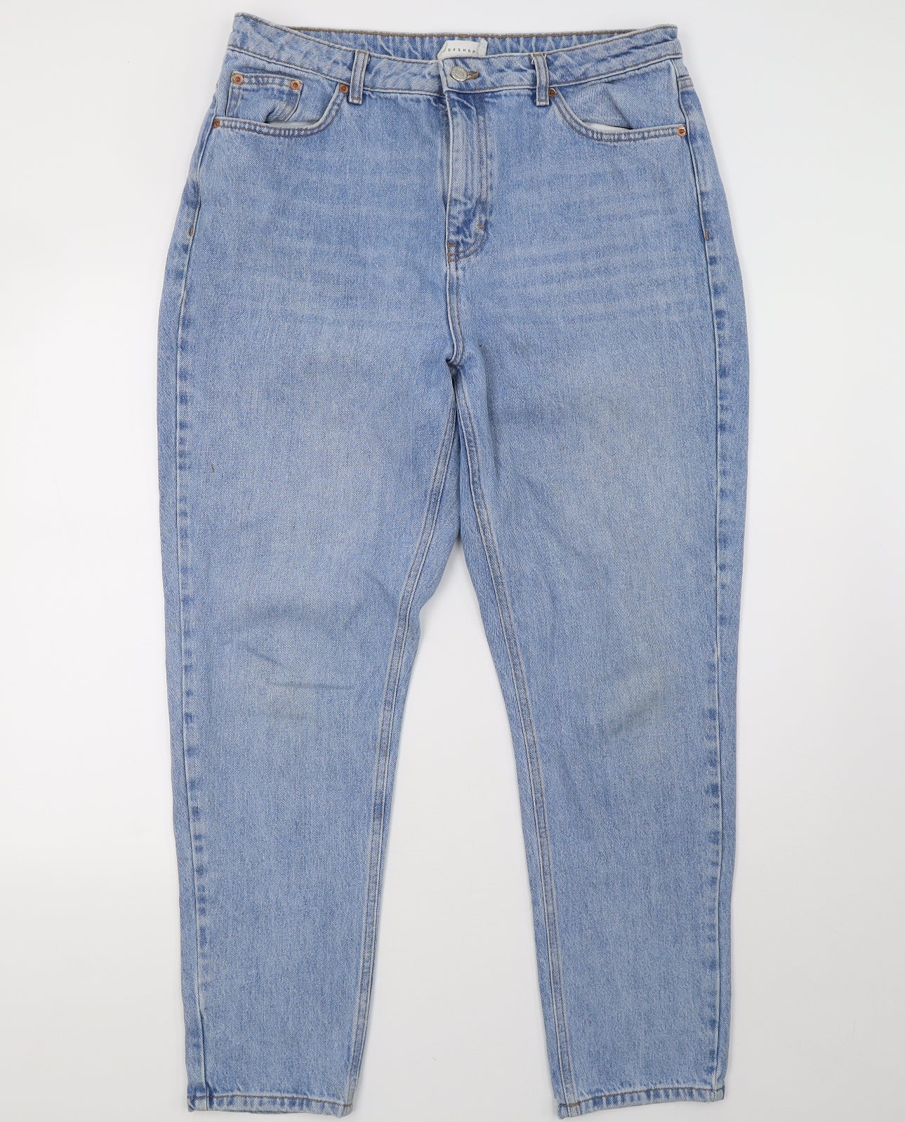 Topshop Womens Blue  Denim Mom Jeans Size 14 L32 in