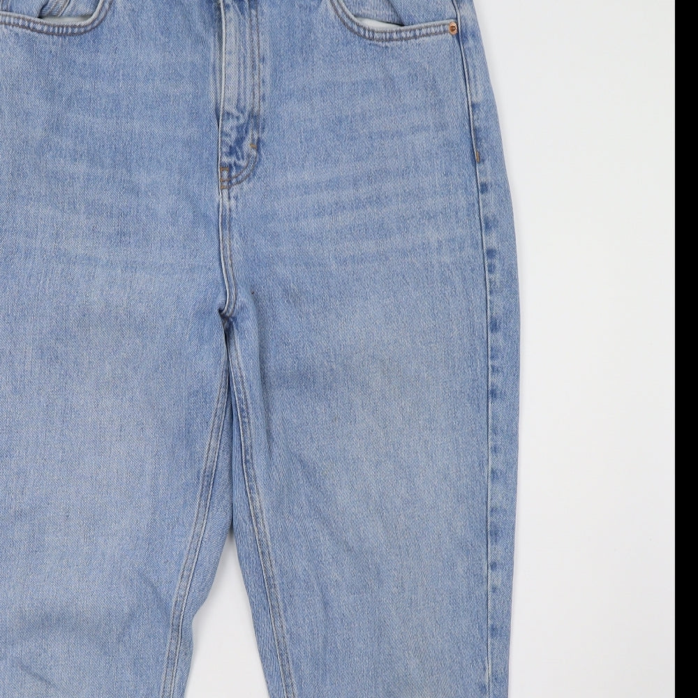 Topshop Womens Blue  Denim Mom Jeans Size 14 L32 in