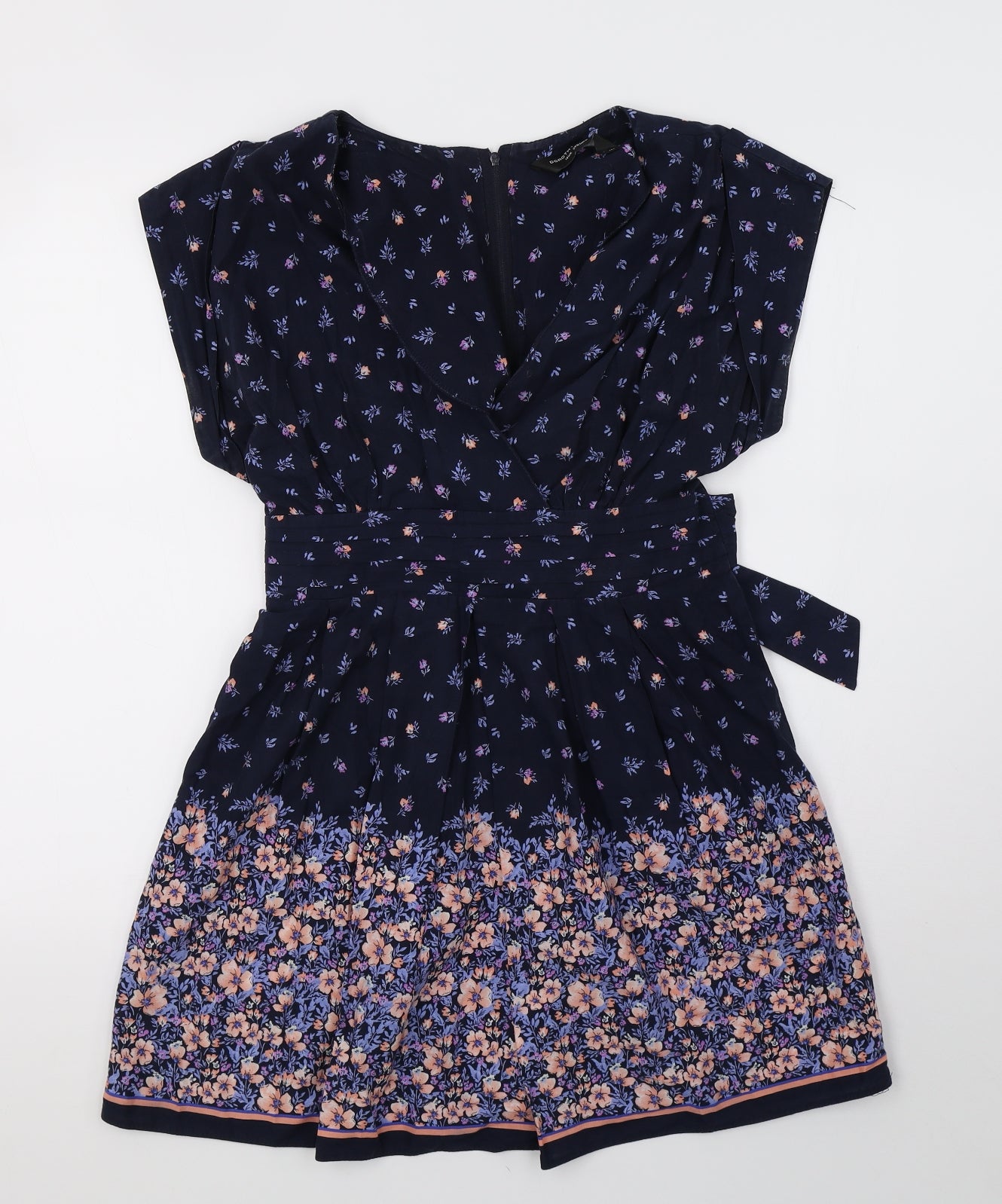 Dorothy Perkins Womens Blue Floral  A-Line  Size 10