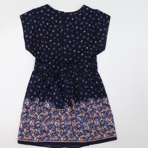Dorothy Perkins Womens Blue Floral  A-Line  Size 10