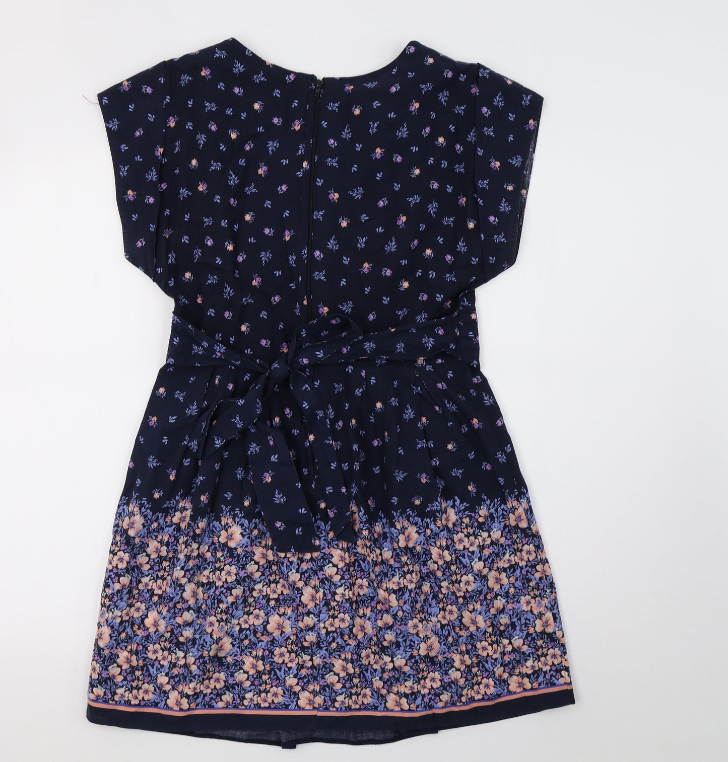Dorothy Perkins Womens Blue Floral  A-Line  Size 10
