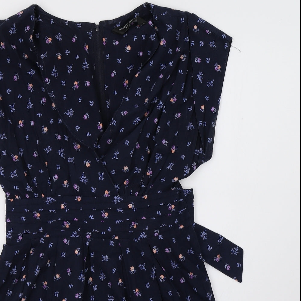 Dorothy Perkins Womens Blue Floral  A-Line  Size 10