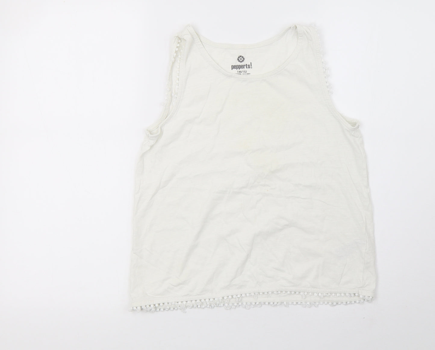 pepperts Girls White   Basic T-Shirt Size 10-11 Years