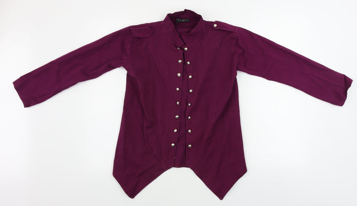 La Fille Womens Purple Jacket Coat Size 8