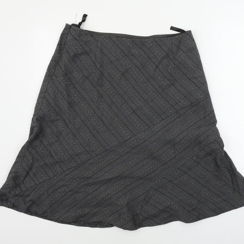 Klass  Womens Grey Striped  A-Line Skirt Size 16