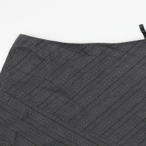 Klass  Womens Grey Striped  A-Line Skirt Size 16