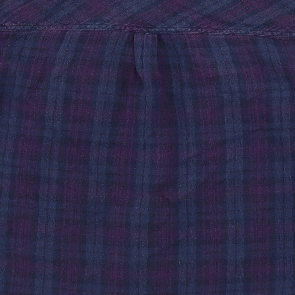 New Look  Womens Blue Check  Basic Button-Up Size 12