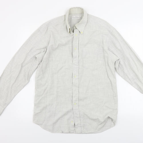 Marks and Spencer  Mens Beige    Button-Up Size 15.5