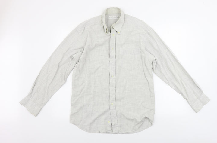 Marks and Spencer Mens Beige Button-Up Size 15.5