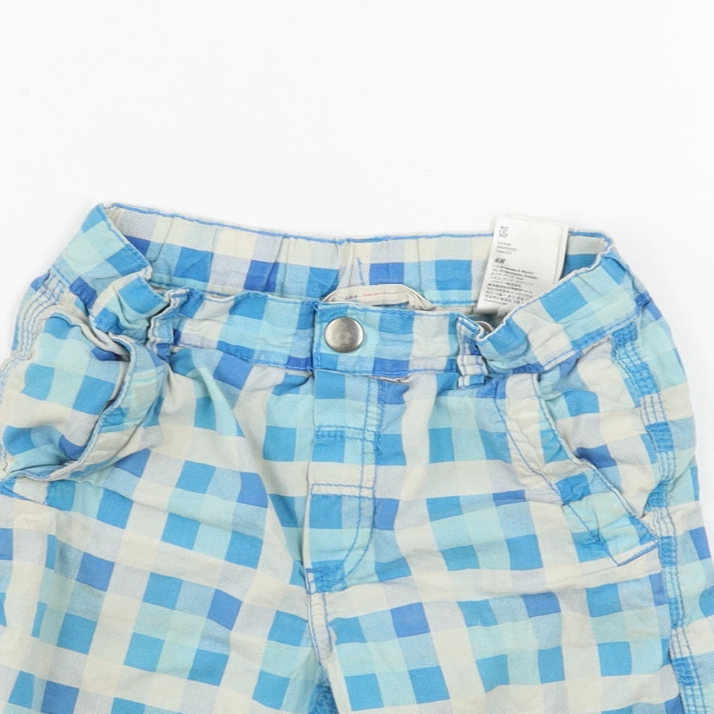 H&M  Boys White Check  Chino Shorts Size 3-4 Years