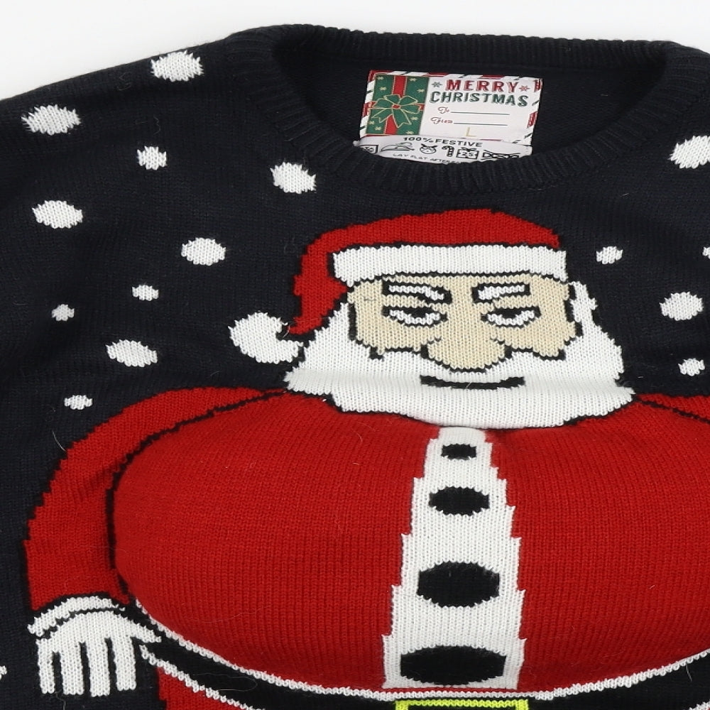 Cedar Wood State  Mens Blue   Pullover Jumper Size L  - Christmas Jumper